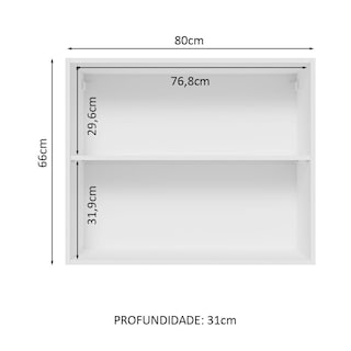 Foto 3 | Alacena Gabinete Superior Cocina Madesa 2 Puerta Lux 80cm Bg