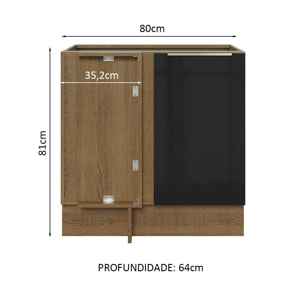 Foto 3 pulgar | Gabinete Bajo Esquina Cocina Madesa Lux 80cm Sin Encimera Mn