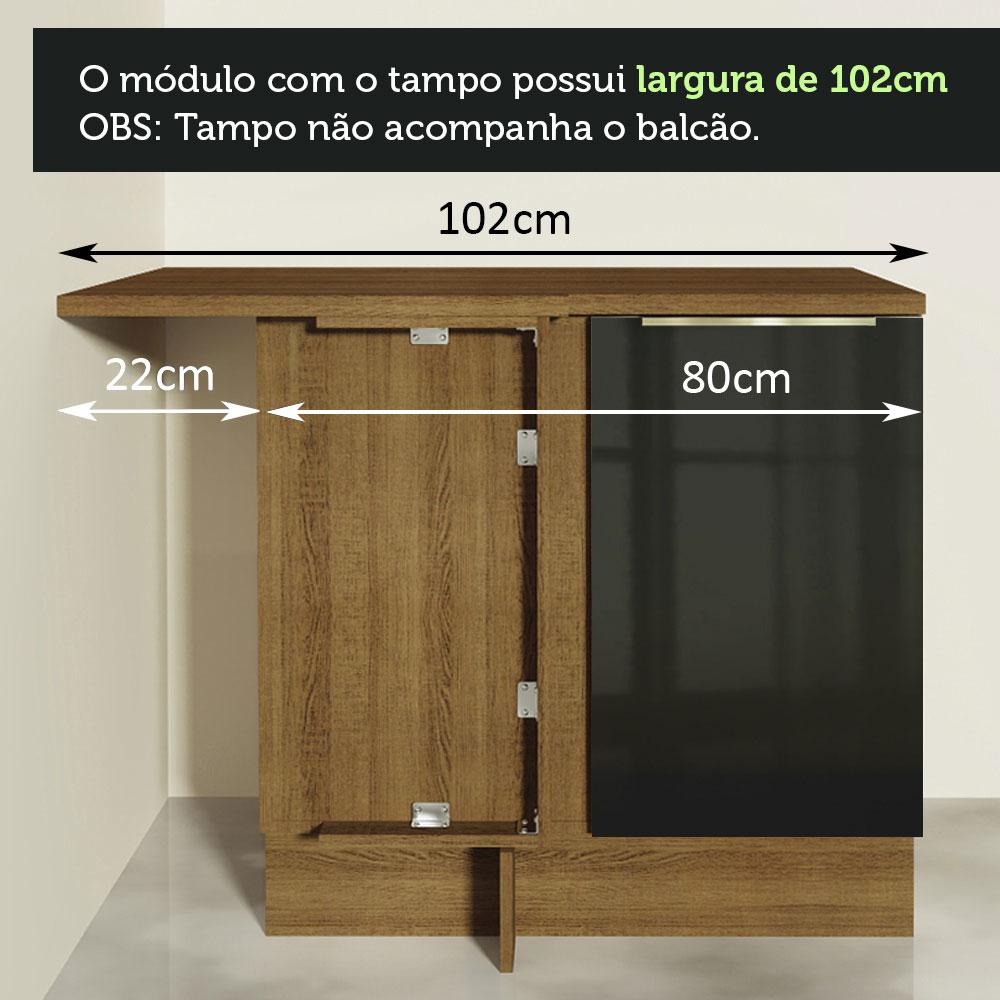 Foto 7 pulgar | Gabinete Bajo Esquina Cocina Madesa Lux 80cm Sin Encimera Mn