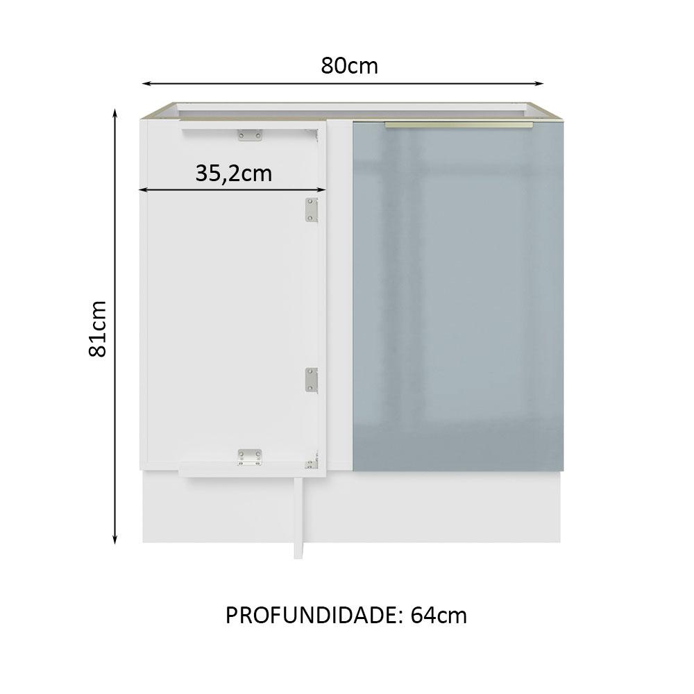 Foto 3 pulgar | Gabinete Bajo Esquina Cocina Madesa Lux 80cm Sin Encimera Bg