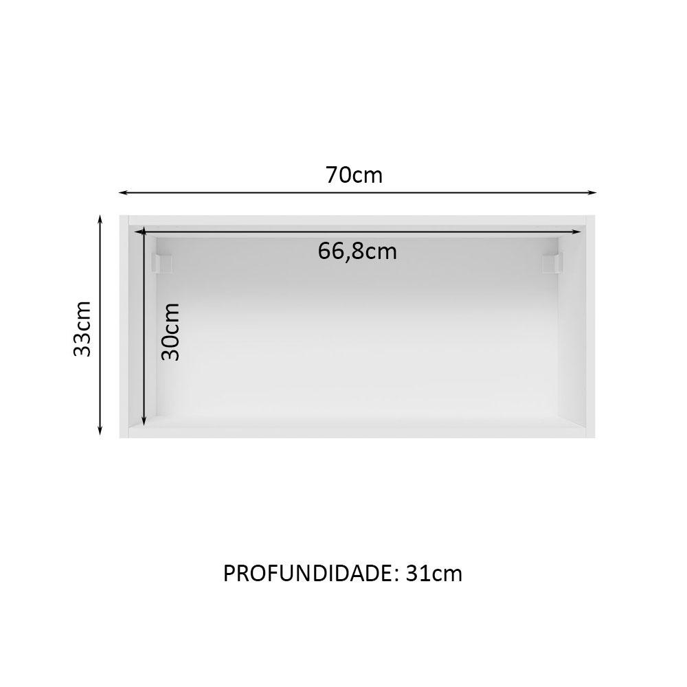 Foto 4 pulgar | Alacena Gabinete Superior Cocina Madesa Lux 70cm Bn