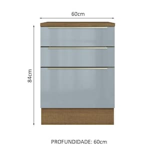 Foto 2 | Gabinete Bajo Cocina Madesa Lux 60cm Con Encimera Mg