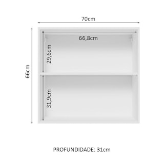 Foto 3 | Alacena Gabinete Superior Cocina Lux Madesa 70cm Bn