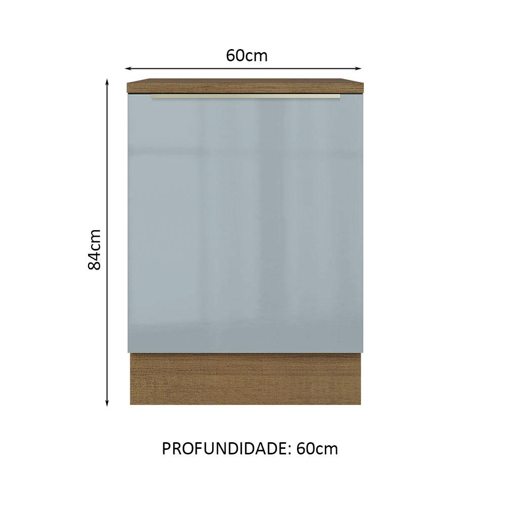 Foto 3 pulgar | Gabinete Bajo Cocina Madesa Lux 60cm Con Encimera Marrongris