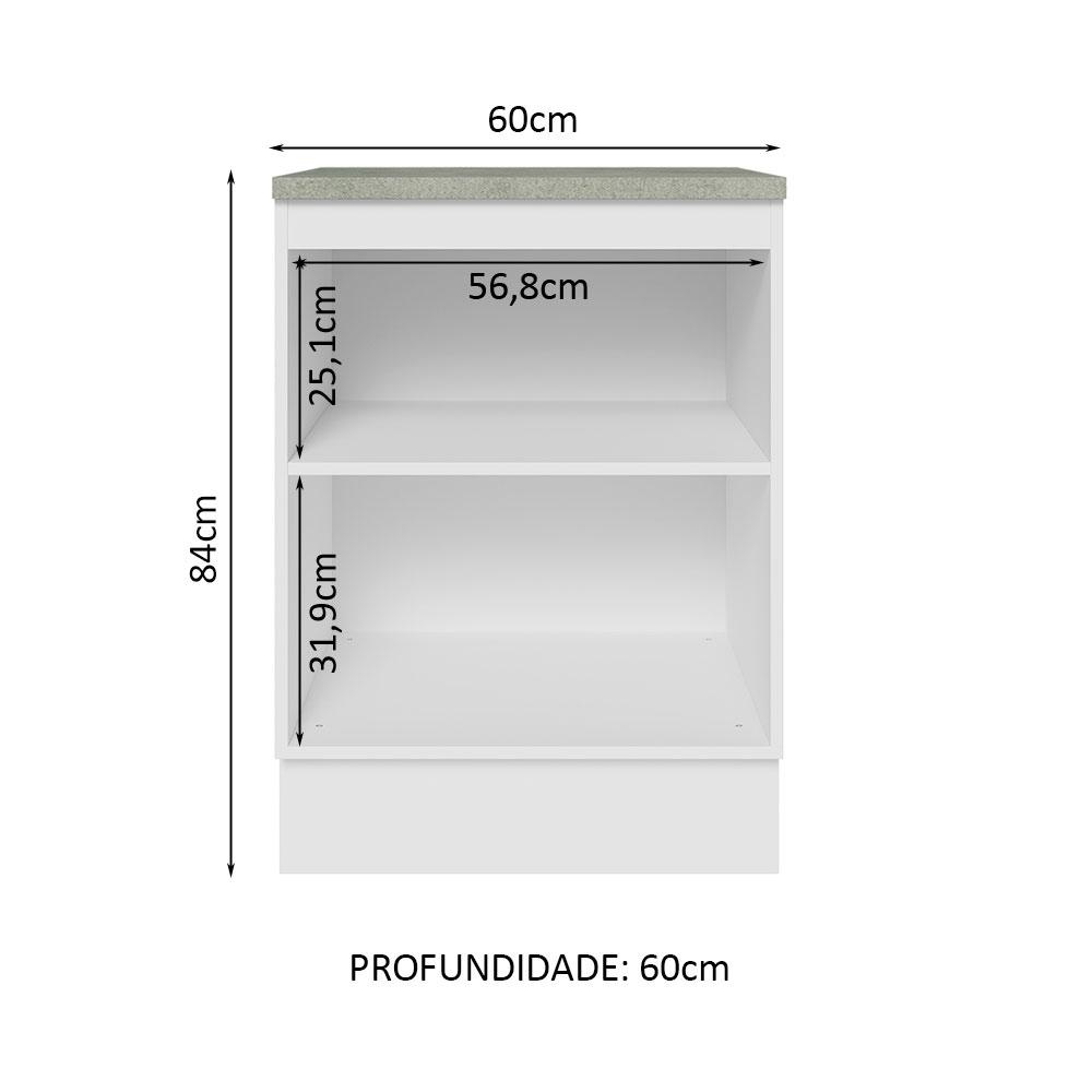 Foto 4 pulgar | Gabinete Bajo Cocina Madesa Lux 60cm Con Encimera Gris B