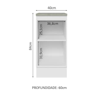 Foto 3 | Gabinete Bajo Cocina Madesa Lux 40cm Con Encimera Bg