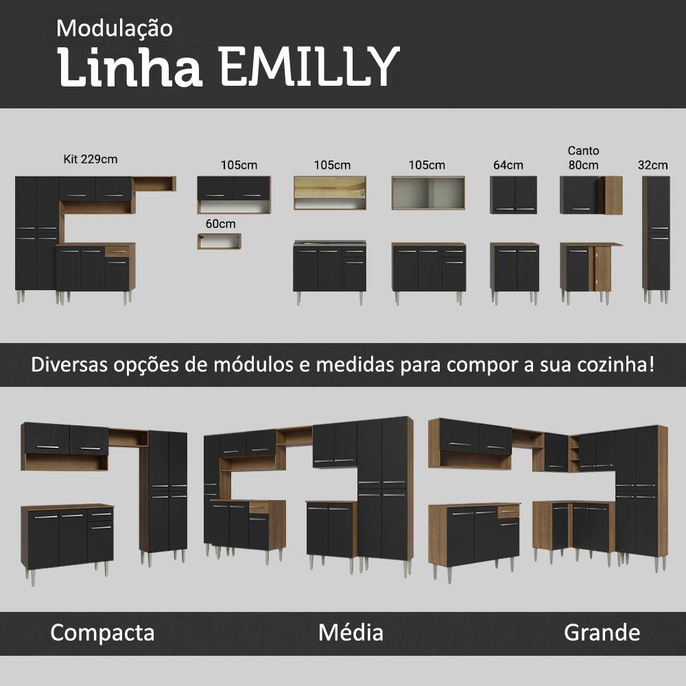 Foto 5 | Alacena Gabinete Superior Cocina Madesa Emilly 105cm Mn