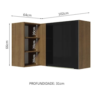 Foto 2 | Alacena Gabinete Superior De Esquina Cocina Madesa Lux Mn