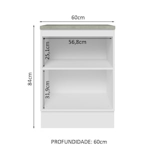 Foto 3 | Gabinete Bajo Cocina Madesa Lux 60cm Y Encimera Bn