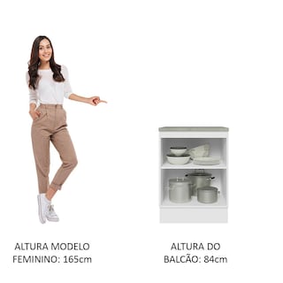 Foto 6 | Gabinete Bajo Cocina Madesa Lux 60cm Y Encimera Bn
