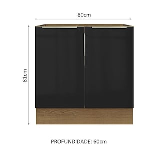 Foto 2 | Gabinete Bajo Cocina Madesa Lux 80cm Sin Encimera Mn