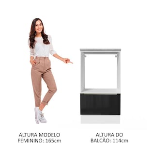 Foto 5 | Mueble Para Horno Y Microondas Madesa Lux Con Encimera Bn
