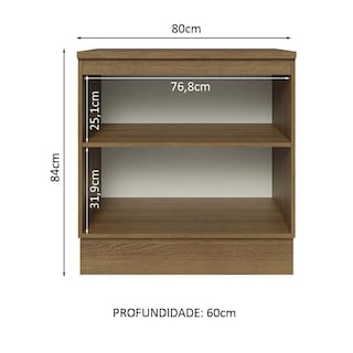Foto 3 | Gabinete Bajo Cocina Madesa Lux 80cm Con Encimera Mn