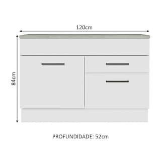 Foto 2 | Gabinete Bajo Cocina Madesa Agata 120cm Con Encimera Bb