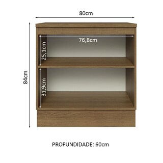 Foto 3 | Gabinete Bajo Cocina Madesa Lux 80cm Con Encimera Mg