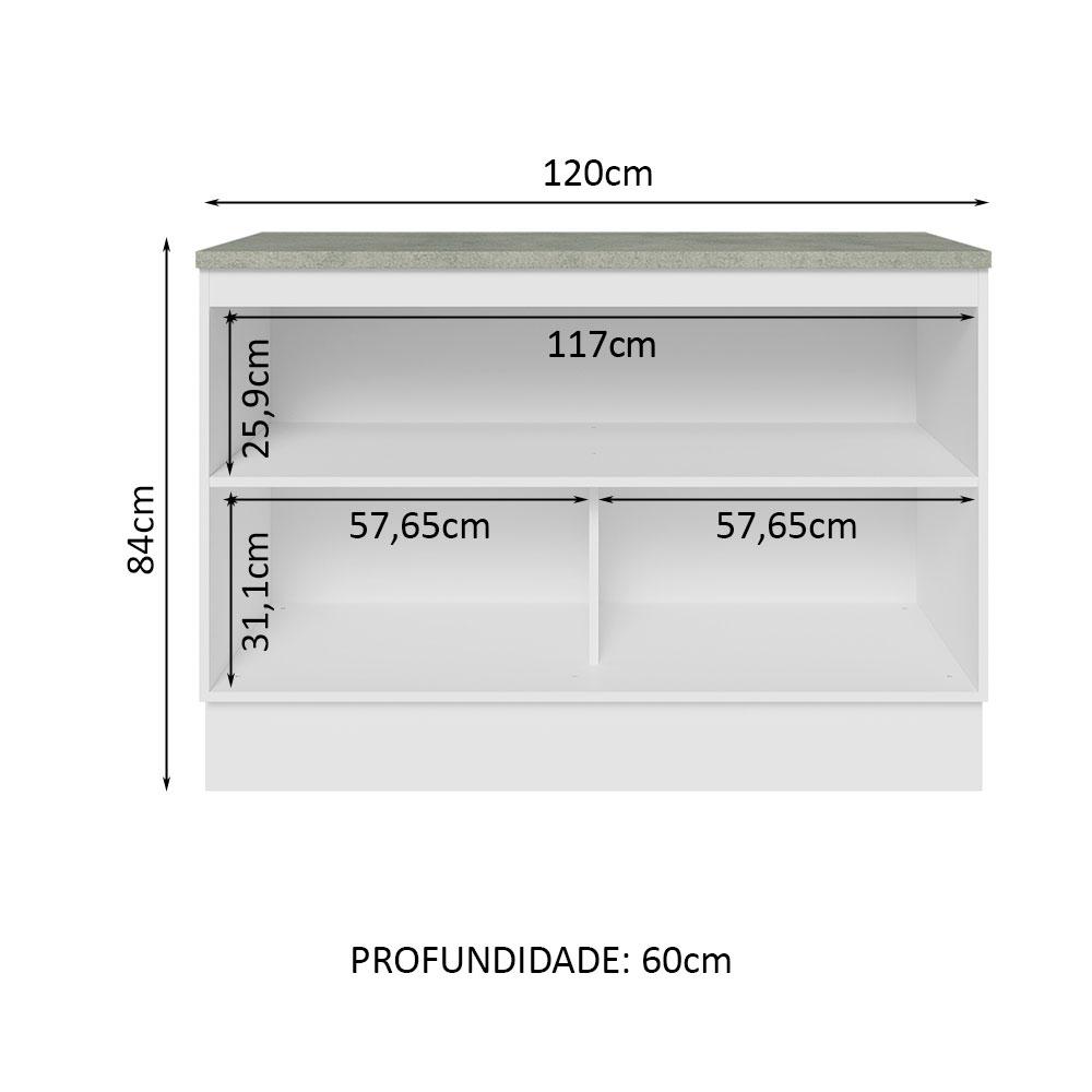 Foto 3 | Madesa Gabinete Bajo De Cocina Para Fregadero De 120 Cm 2 Puertas Lux Blanco/negro