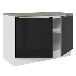 Foto 5 | Madesa Gabinete Bajo De Cocina Para Fregadero De 120 Cm 2 Puertas Lux Blanco/negro