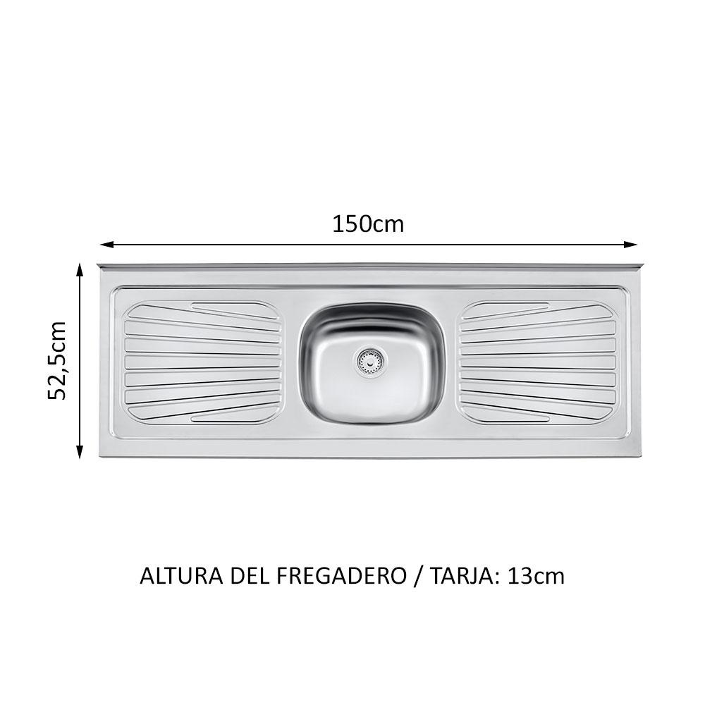 Foto 7 pulgar | Gabinete Bajo Cocina Madesa Glamy Con Tarja 150cm