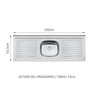 Foto 6 | Gabinete Bajo Cocina Madesa Glamy Con Tarja 150cm