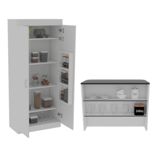 Foto 1 | Combo Texy Incluye Alacena y Barra de Cocina Virtual Muebles