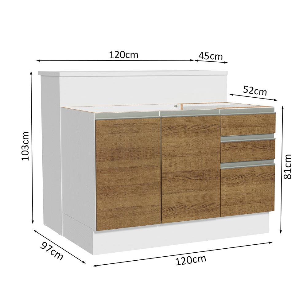 Foto 3 | Isla De Cocina Con Encimera Y Mostrador Madesa Glamy Bm 01