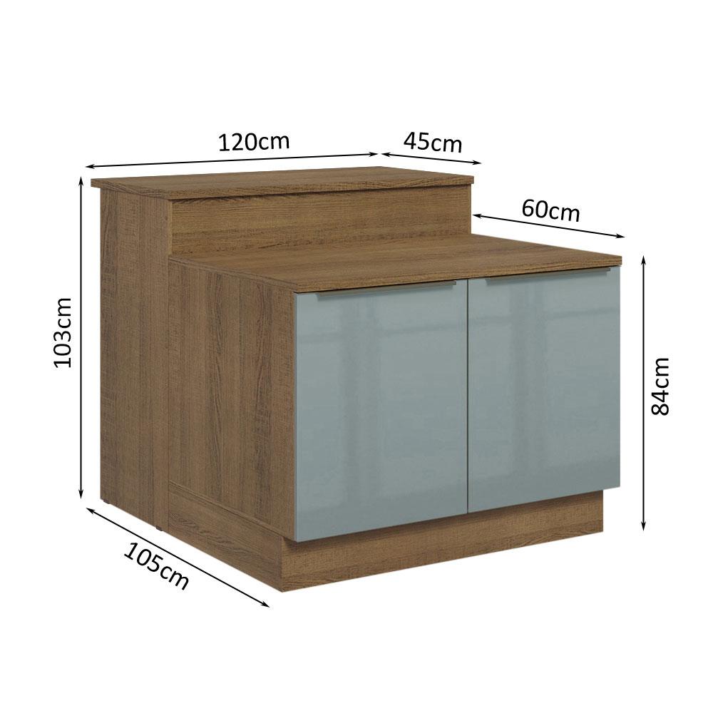 Foto 4 pulgar | Isla De Cocina Con Encimera Y Mostrador Madesa Glamy 120cm Mg