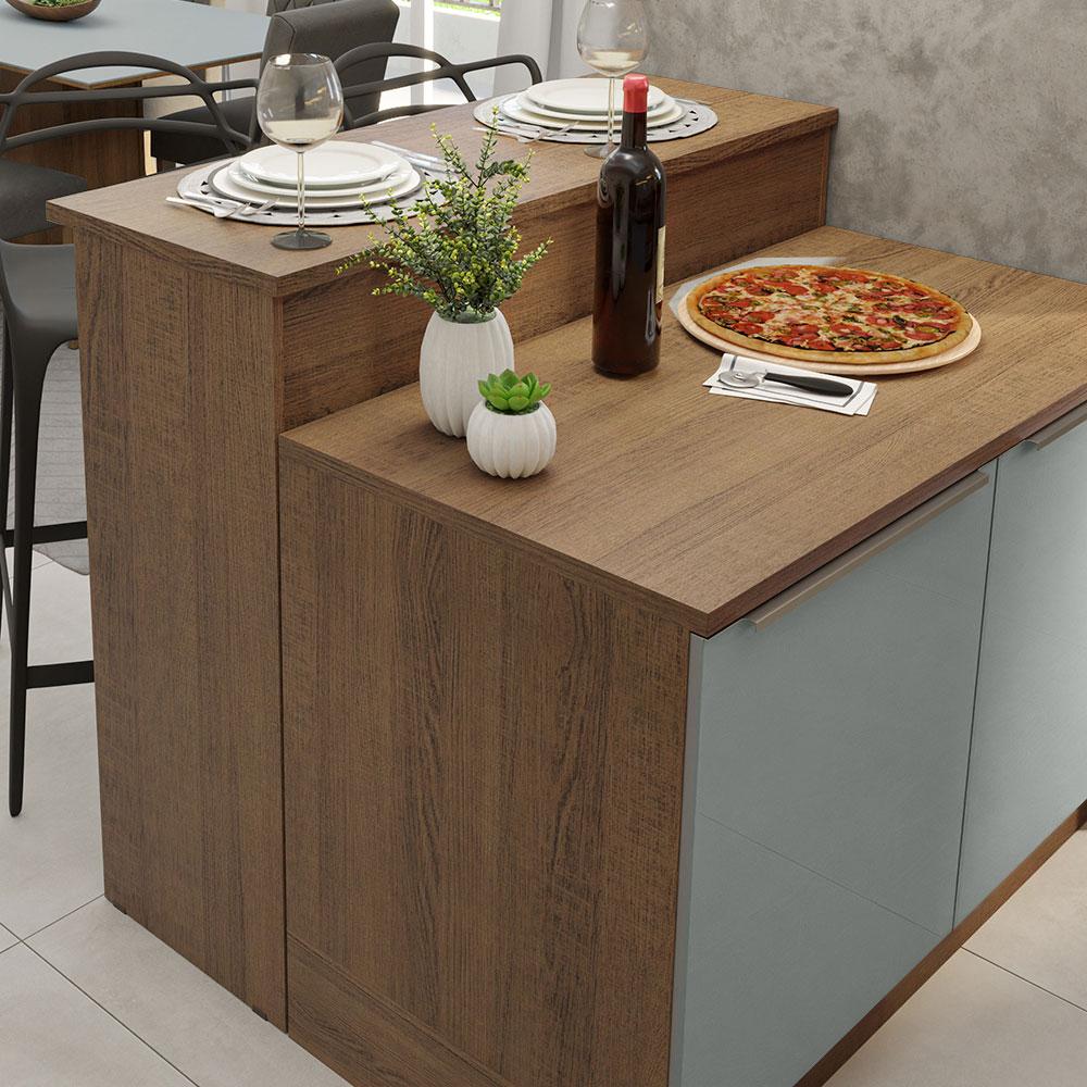 Foto 7 pulgar | Isla De Cocina Con Encimera Y Mostrador Madesa Glamy 120cm Mg