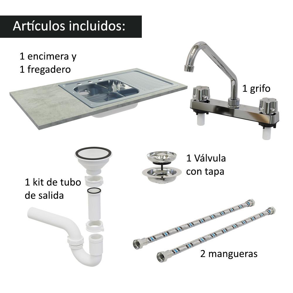 Foto 5 pulgar | Mueble De Cocina Encimera Con Tarja De Inox Luna 120cm 02