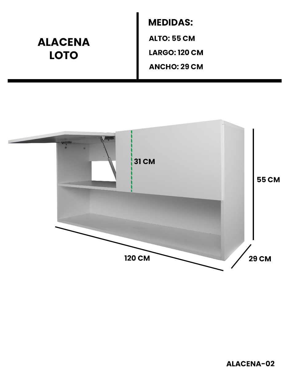 Foto 7 | Gabinete Alacena Superior Minimalista Con Puertas Y Estantes Loto