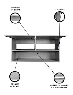 Foto 3 | Gabinete Alacena Superior Minimalista Con Puertas Y Estantes Loto
