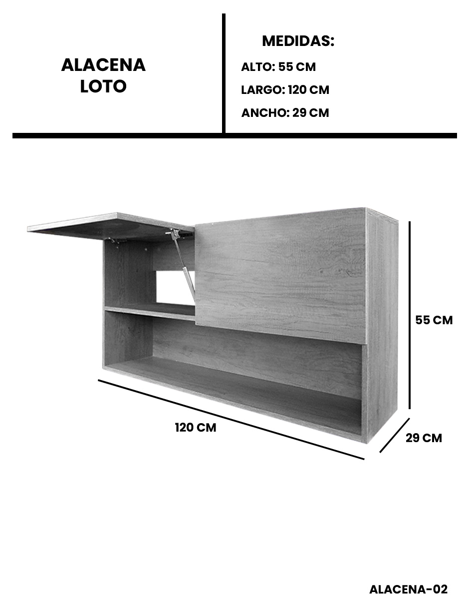 Foto 7 | Gabinete Alacena Superior Minimalista Con Puertas Y Estantes Loto