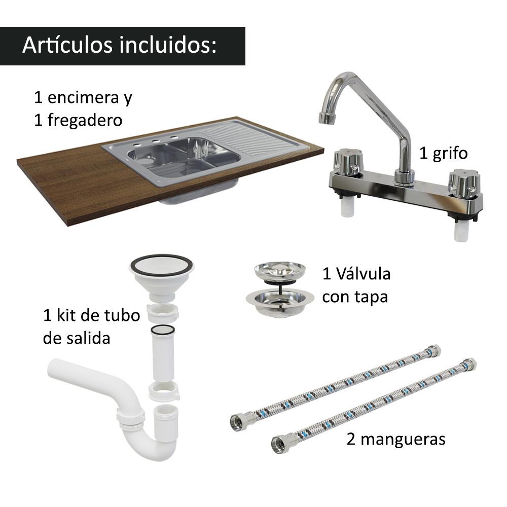 Foto 5 pulgar | Mueble De Cocina Encimera Con Tarja De Inox Luna 120cm 01