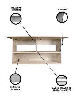 Foto 3 | Gabinete Alacena Superior Minimalista Con Puertas Y Estantes Loto