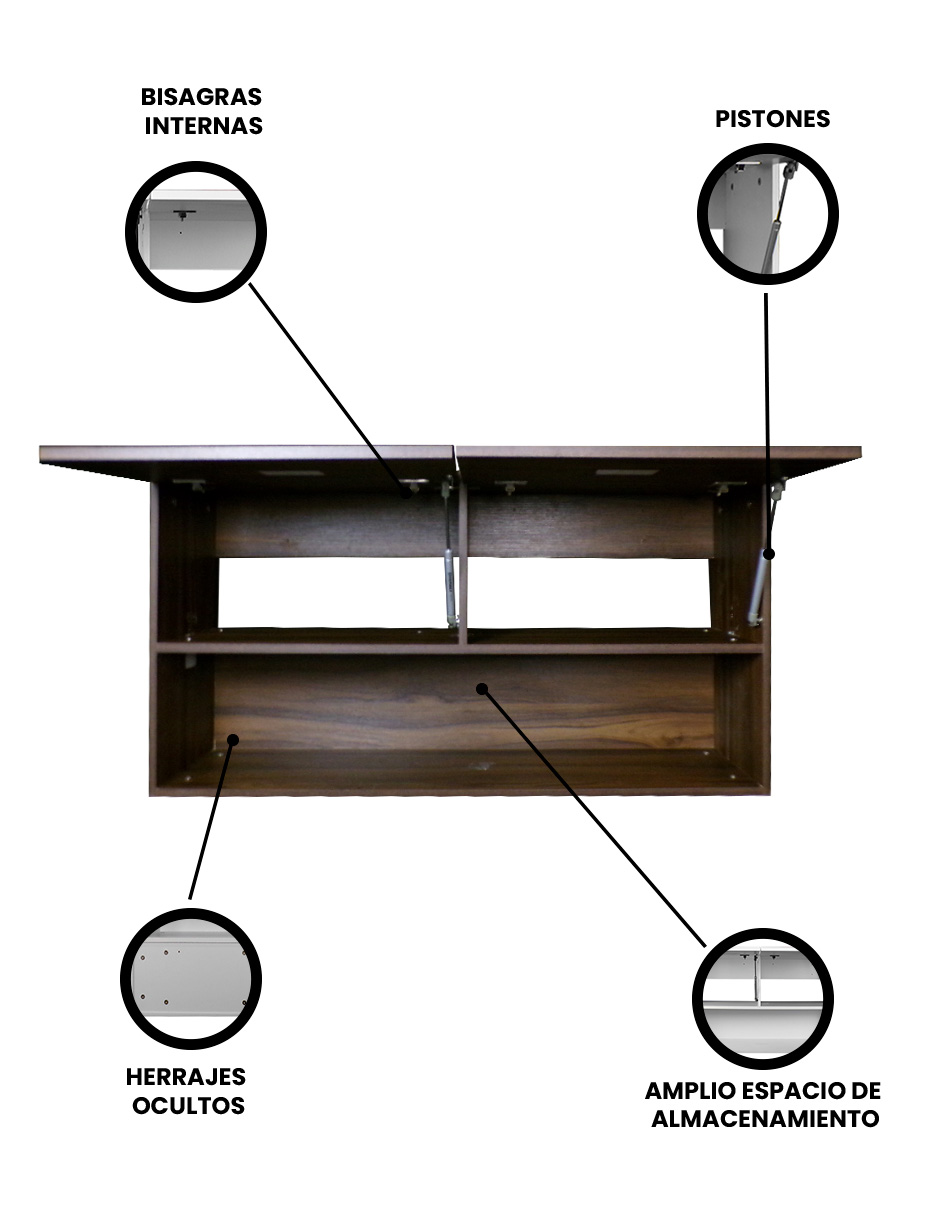 Foto 4 pulgar | Gabinete Alacena Superior Minimalista Con Puertas Y Estantes Loto