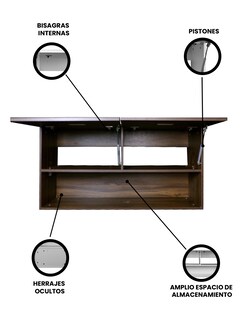 Foto 3 | Gabinete Alacena Superior Minimalista Con Puertas Y Estantes Loto