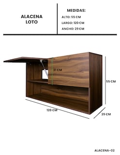 Foto 7 | Gabinete Alacena Superior Minimalista Con Puertas Y Estantes Loto