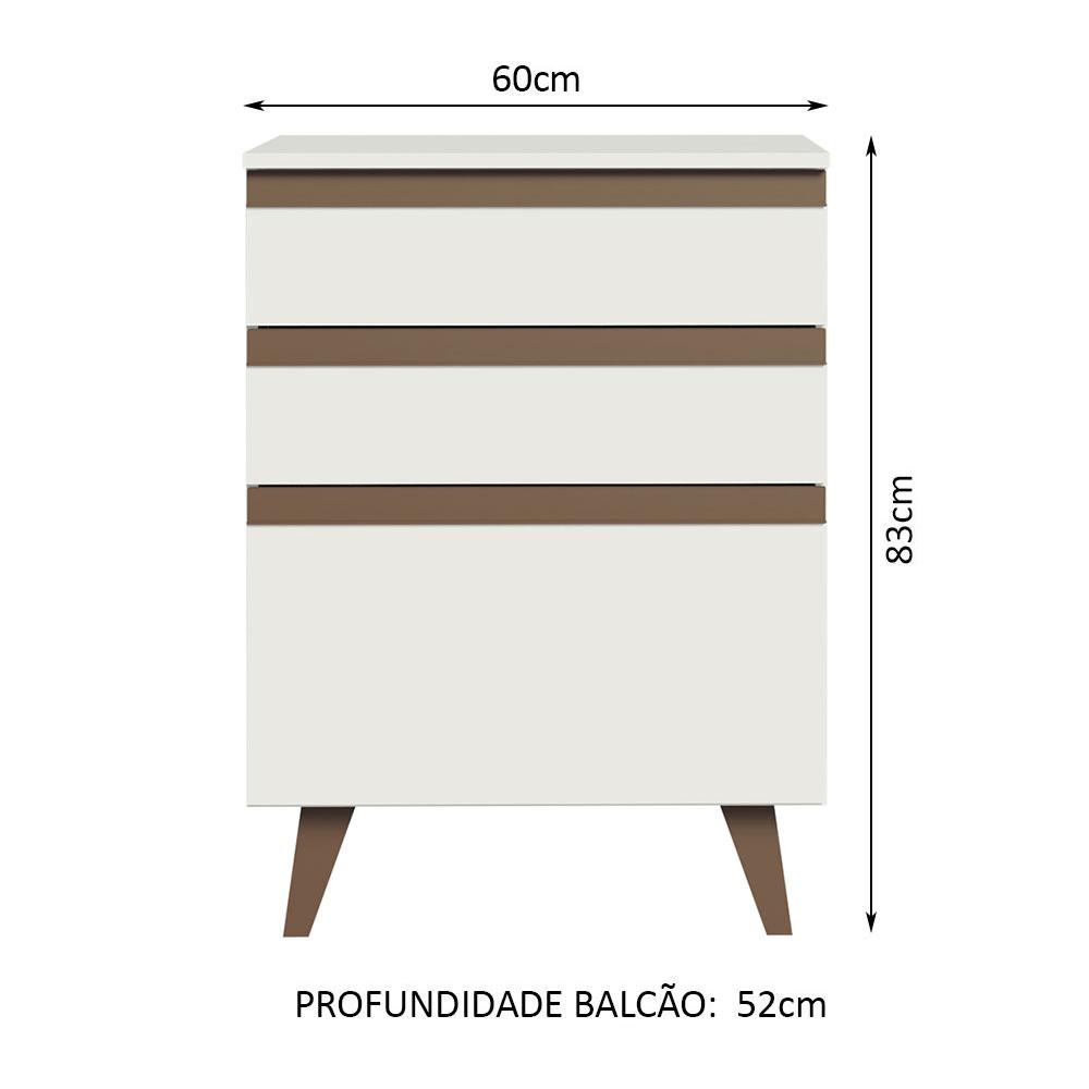 Foto 3 pulgar | Gabinete Bajo Cocina Madesa Glamy 60cm Blanco