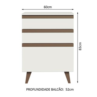 Foto 2 | Gabinete Bajo Cocina Madesa Glamy 60cm Blanco
