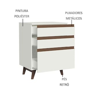 Foto 3 | Gabinete Bajo Cocina Madesa Glamy 60cm Blanco