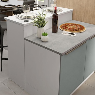 Foto 6 | Isla De Cocina Con Encimera Y Mostrador Madesa Lux 120cm Bg
