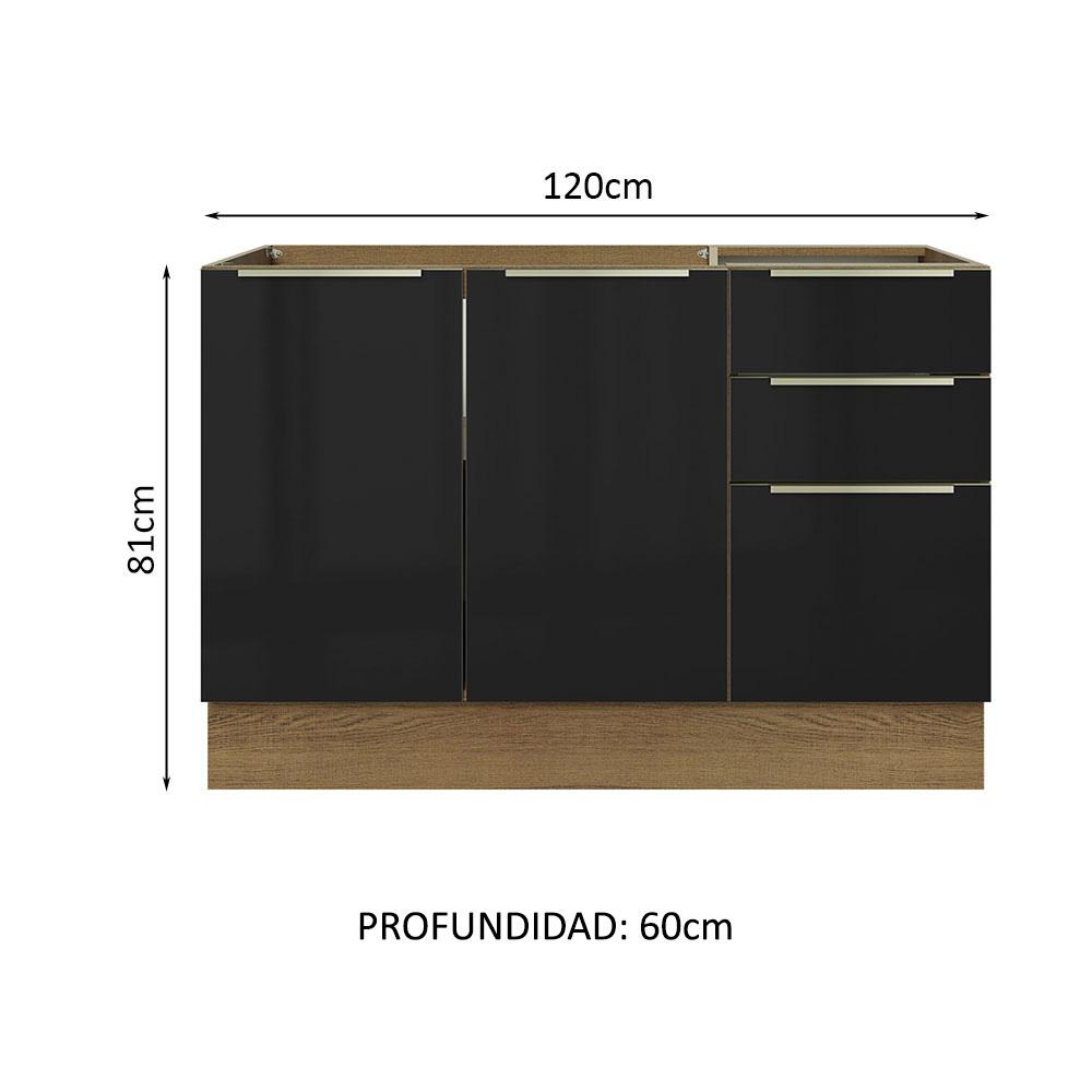 Foto 3 pulgar | Gabinete Bajo Cocina Madesa Lux Con Acessorios Y Tarja Mn 01