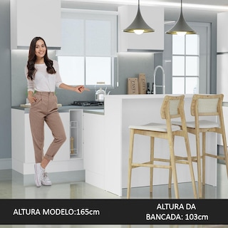 Foto 4 | Isla De Cocina Con Encimera Y Mostrador Madesa Glamy 120 Bb