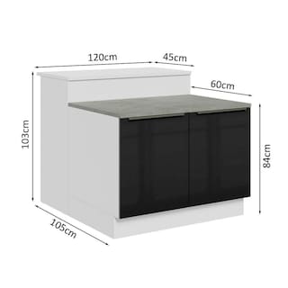 Foto 3 | Isla De Cocina Con Encimera Y Mostrador Madesa Lux 120cm Bn