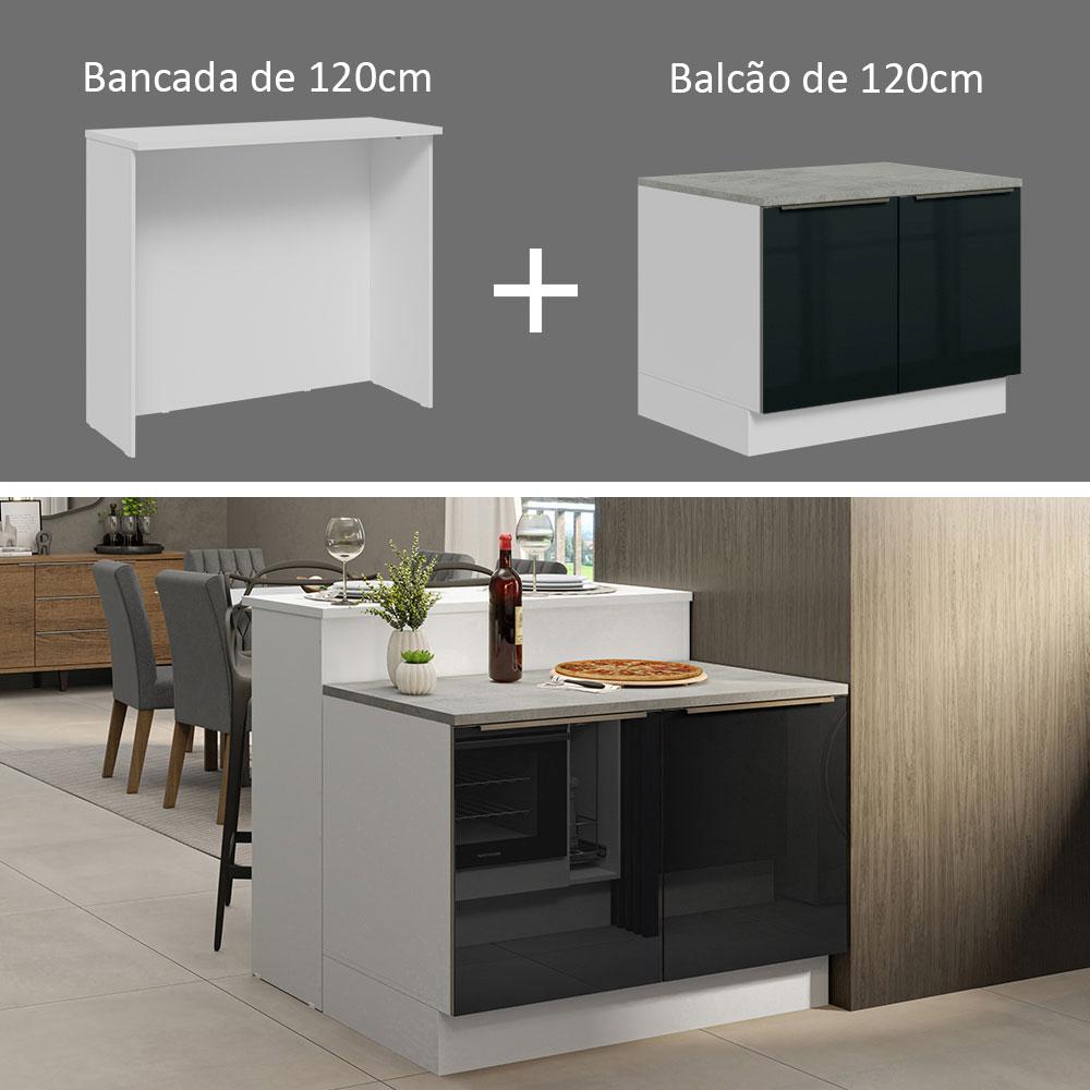 Foto 6 pulgar | Isla De Cocina Con Encimera Y Mostrador Madesa Lux 120cm Bn