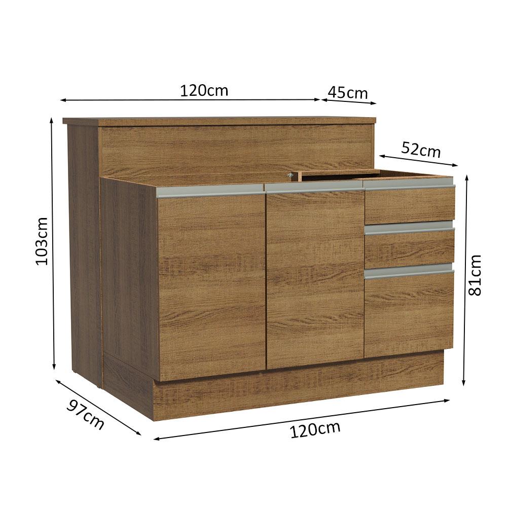 Foto 4 pulgar | Isla De Cocina Con Encimera Y Mostrador Madesa Glamy 120 Mm