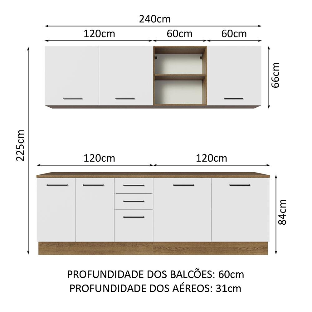 Foto 4 pulgar | Cocina Integral Completa Modular Madesa Agata 240cm Mb 02