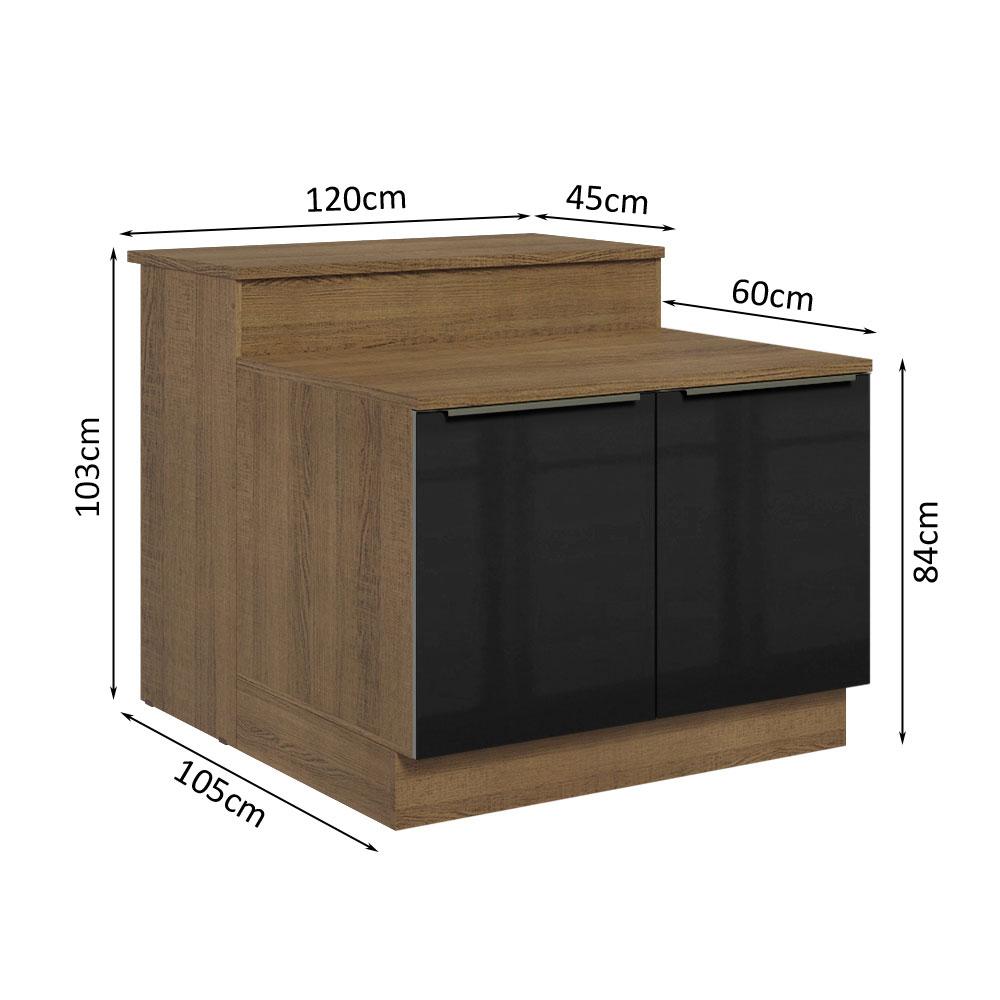 Foto 3 | Isla De Cocina Con Encimera Y Mostrador Madesa Lux 120cm Mn