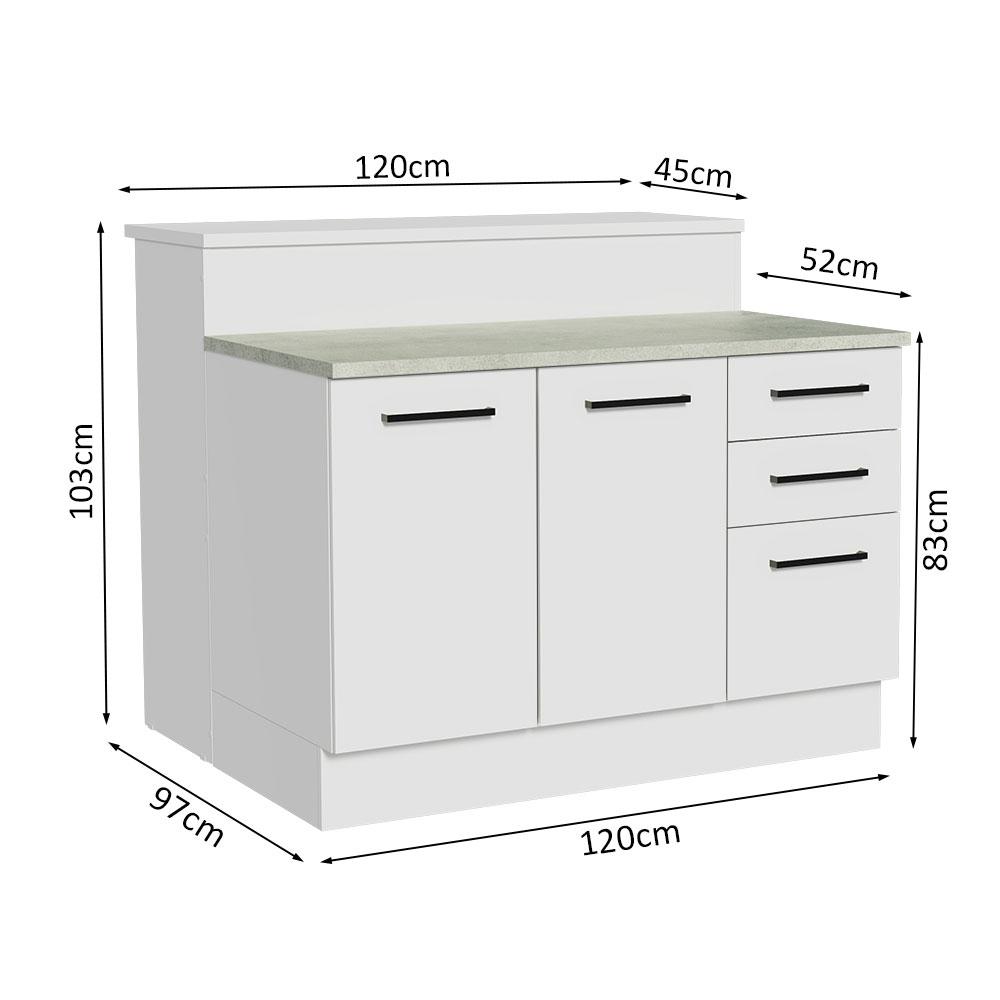 Foto 4 pulgar | Isla De Cocina Con Encimera Y Mostrador Madesa Agata 120 Bb