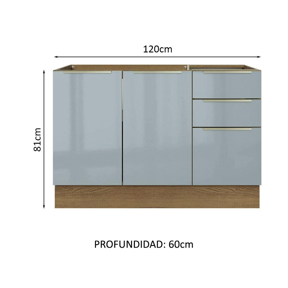 Foto 3 pulgar | Gabinete Bajo Cocina Madesa Lux Con Acessorios Y Tarja Bg 01