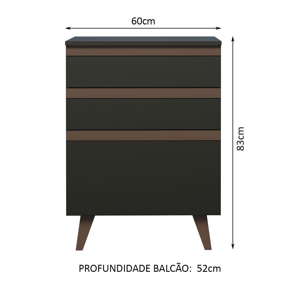 Foto 3 pulgar | Gabinete Bajo Cocina Madesa Glamy 60cm Negro